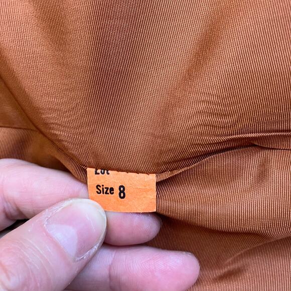 Vintage Dan Di Modes 24K Glove Leather Trench Coat Tan Brown Fitted Sz 8 - Picture 15 of 16